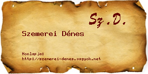 Szemerei Dénes névjegykártya